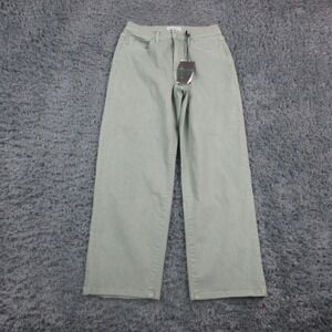 Studio Blue Jeans Womens 27 Green Baja Blue High Rise Straight Leg 27x26.5*